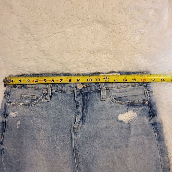 Blank NYC Denim Faithful Big Reveal Skirt Sz 28 Distressed - Picture 7 of 10